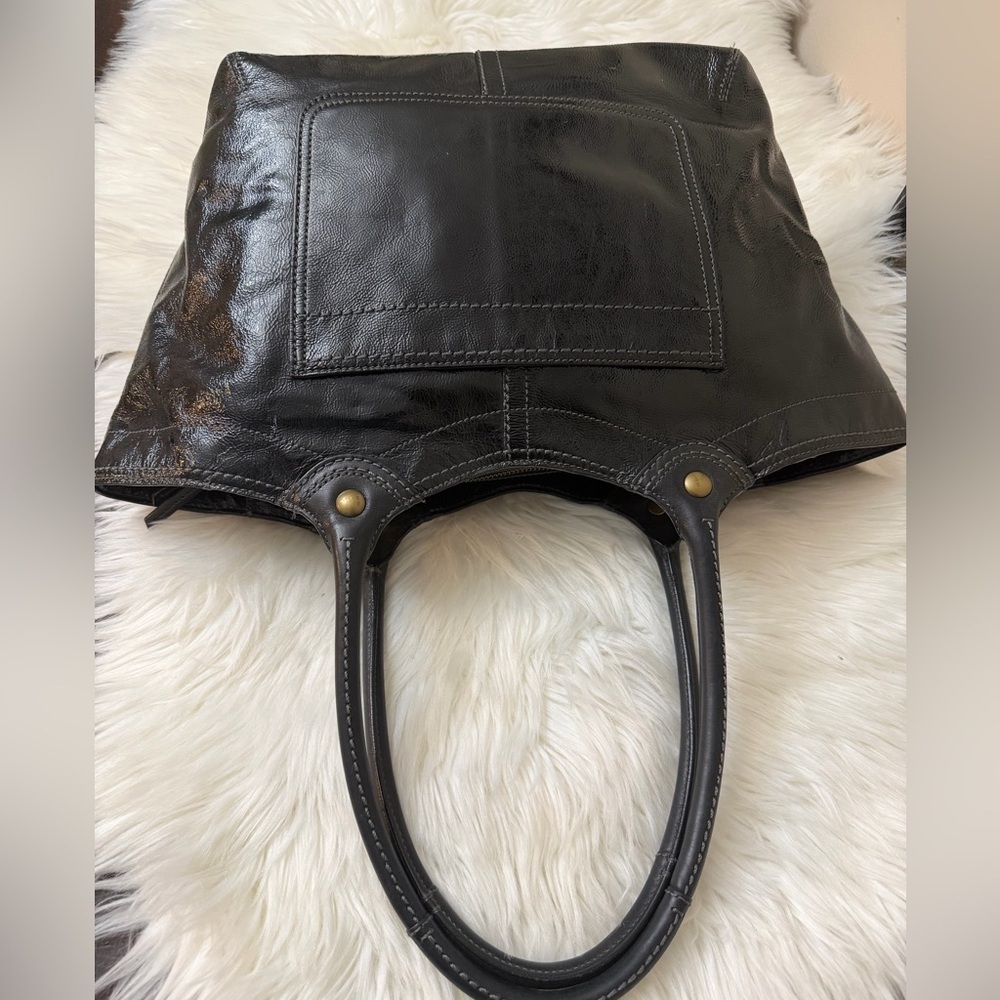 Coach #12362 Shiny Black Leather Tote - Picture 10 of 14